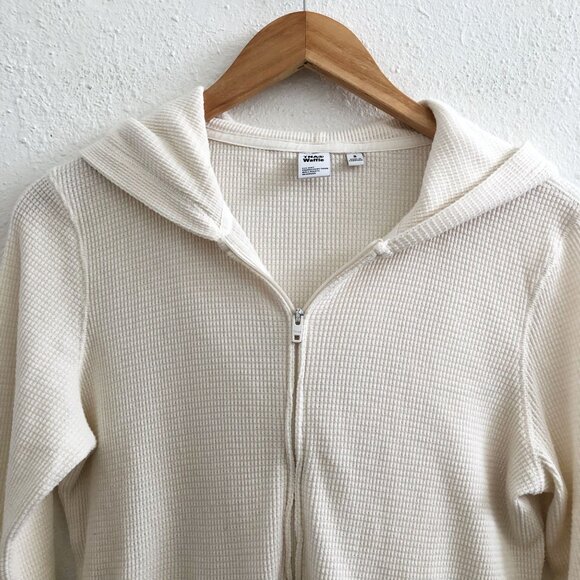 TNA By Aritzia Waffle Zip Hoodie Size Small - Picture 4 of 9
